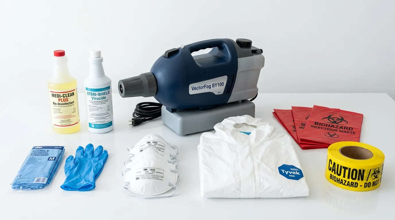 Professional biohazard remediation crew working in Goulds