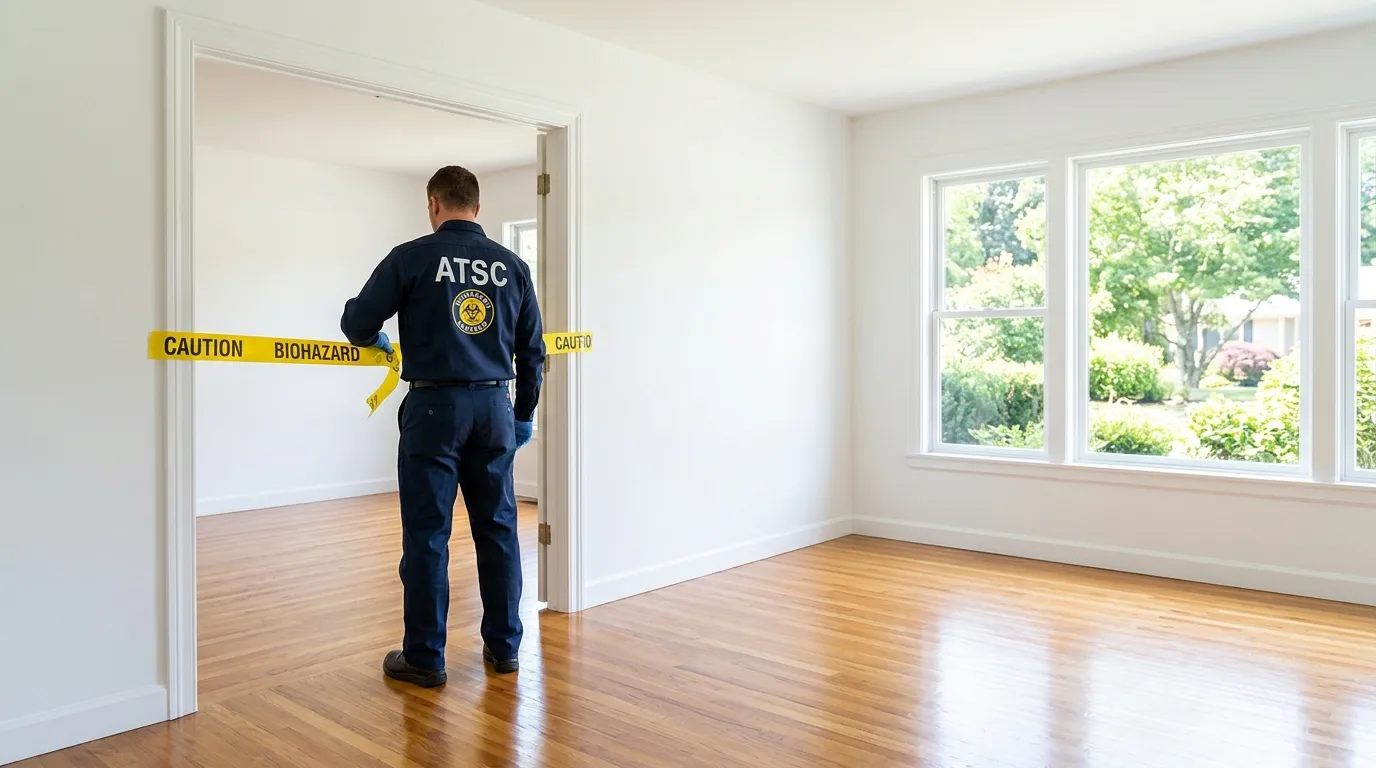 Certified biohazard cleanup crew performing Decomposition Cleanup in Goulds